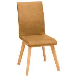 STOEL, hout, gouden textiel