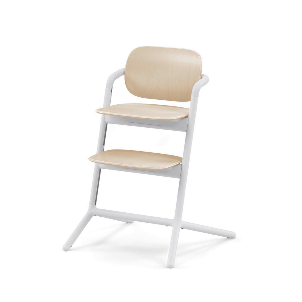 HOGE STOEL Lemo 56/54,5/81,5 cm wit, esdoornkleur