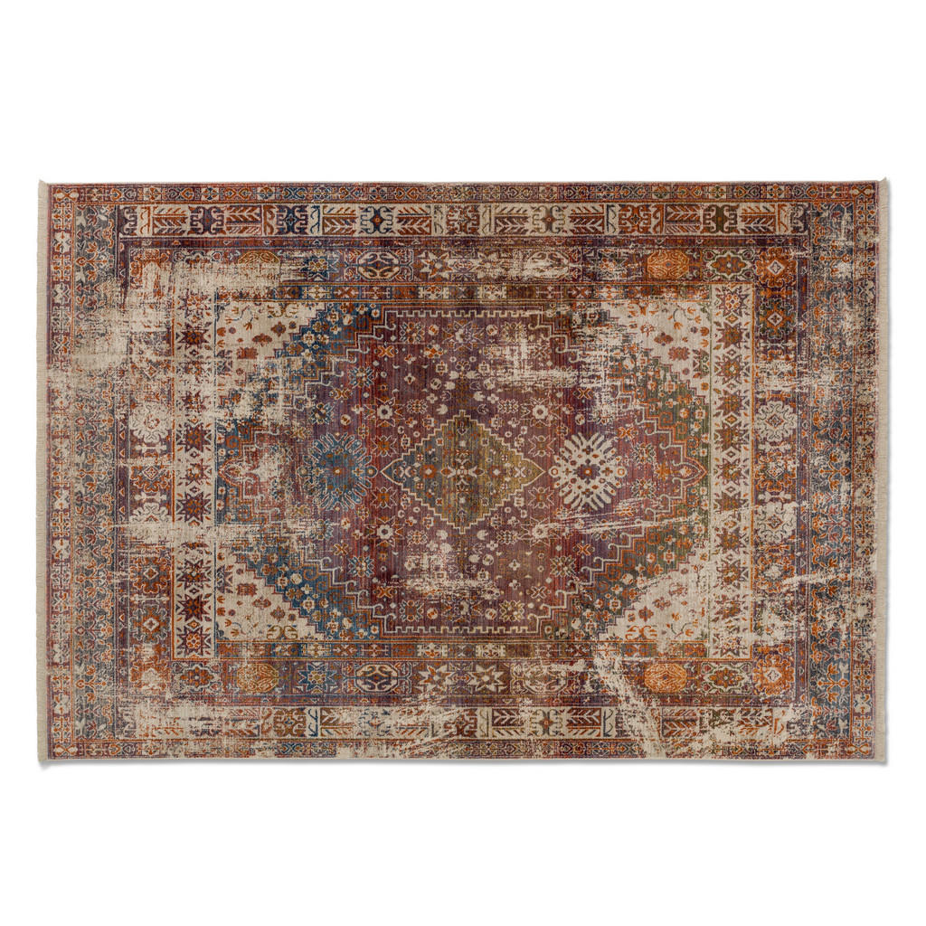 GEWEVEN TAPIJT Mystik 160/235 cm geweven lila, oranje, rood