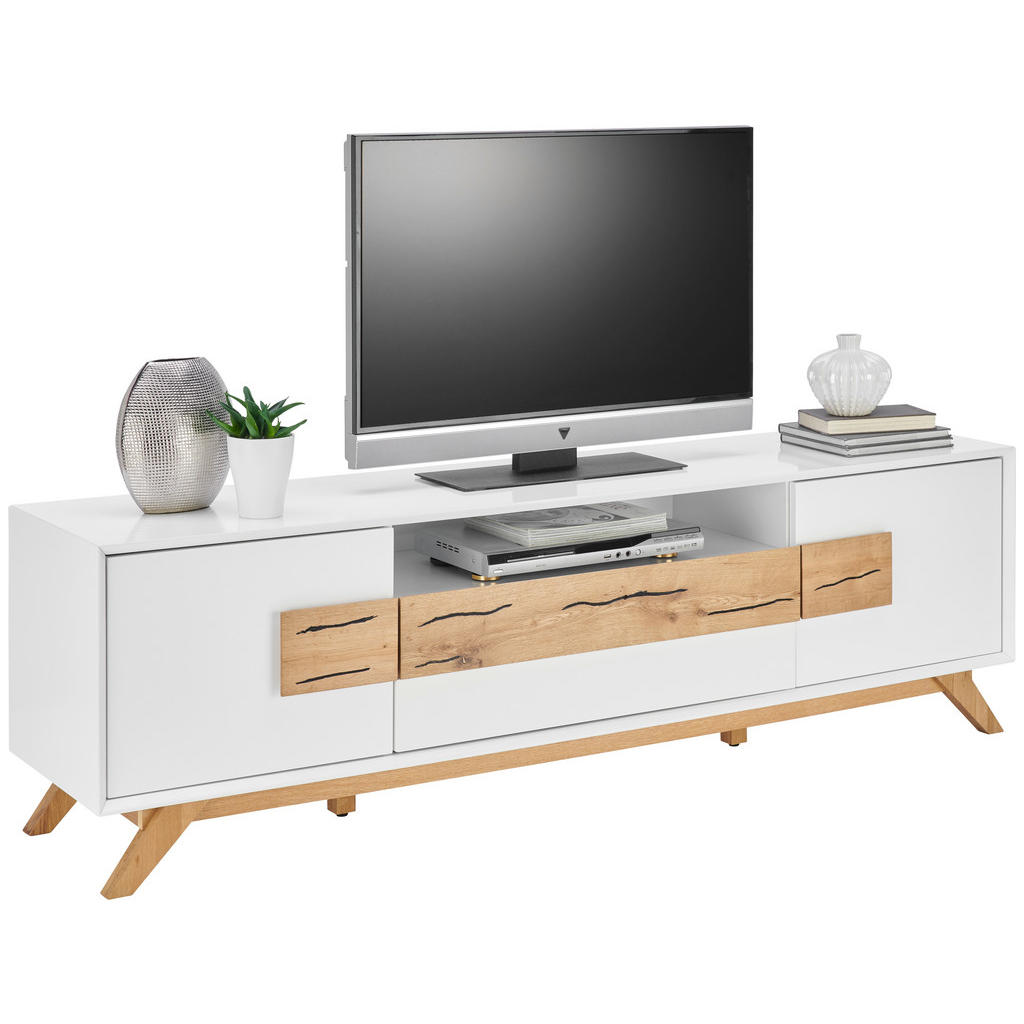TV-ELEMENT wit, eikenkleur