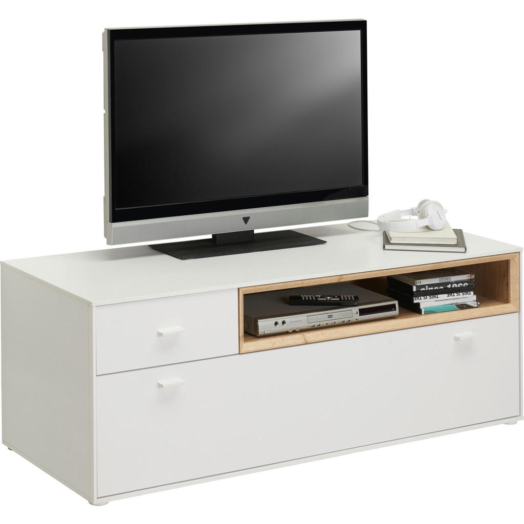 TV-ELEMENT wit, eikenkleur
