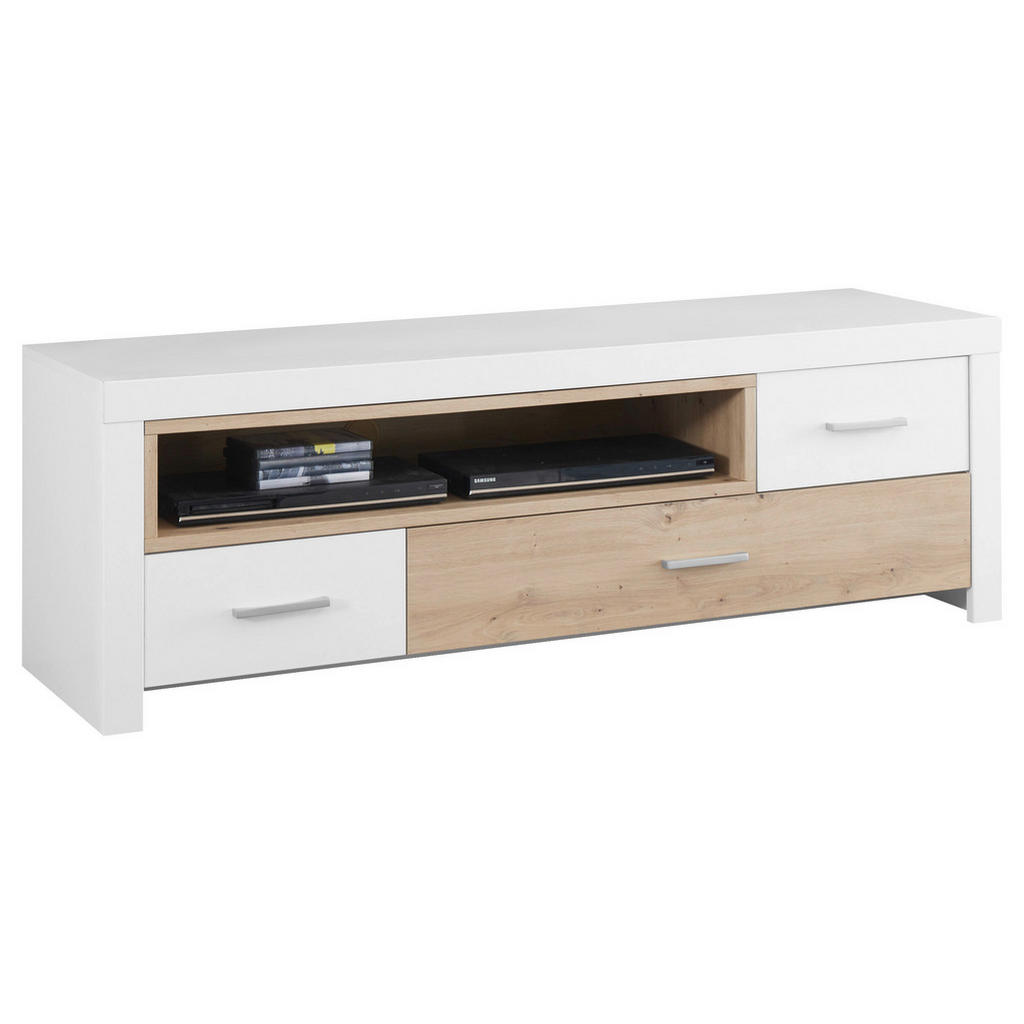 TV-ELEMENT wit, eikenkleur