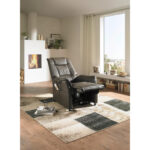 TV-ARMSTOEL, donkerbruin textiel, leer thumbnail 7