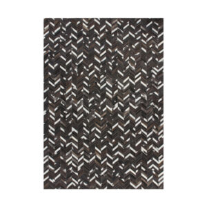 LEREN TAPIJT Patchwork 200/290 cm bruin