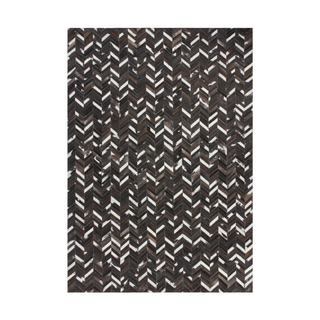 LEREN TAPIJT Patchwork 200/290 cm bruin