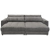 GROTE BANK, antraciet textiel, houtmateriaal