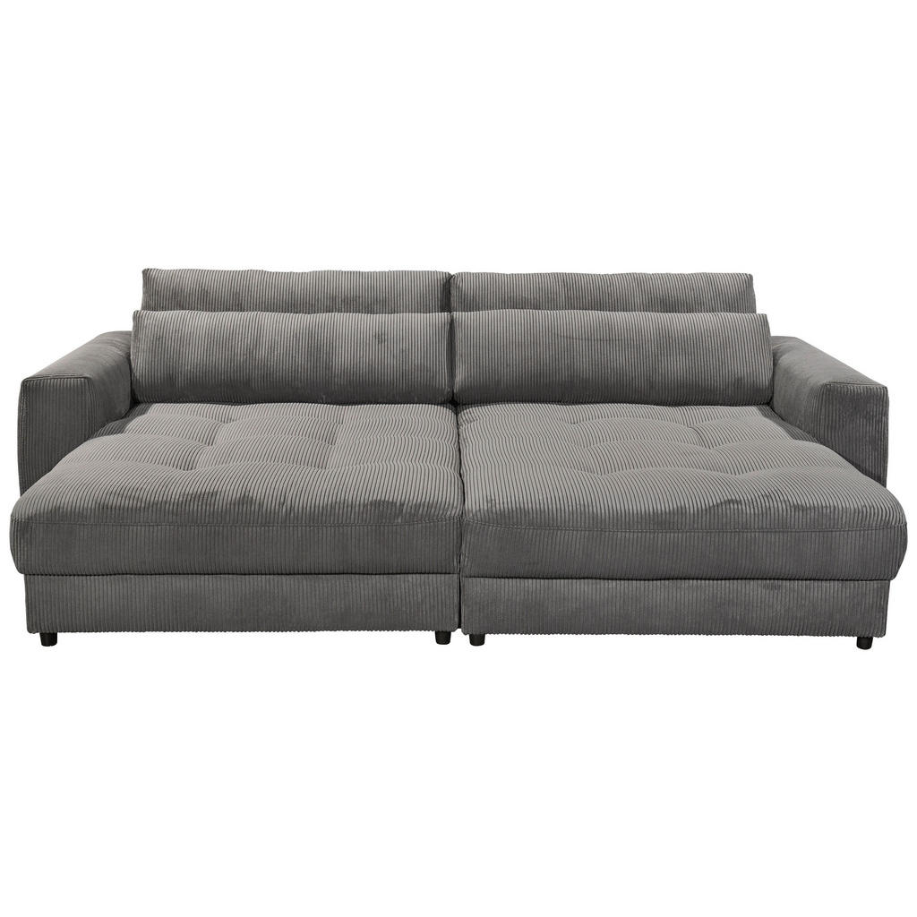 GROTE BANK, antraciet textiel, houtmateriaal
