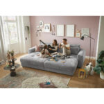 GROTE BANK, lichtgrijs textiel, houten materiaal thumbnail 7