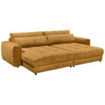 GROTE BANK, geel textiel, houten materiaal thumbnail 1