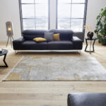 VINTAGE TAPIJT 160/230 cm geweven gouden kleur thumbnail 5