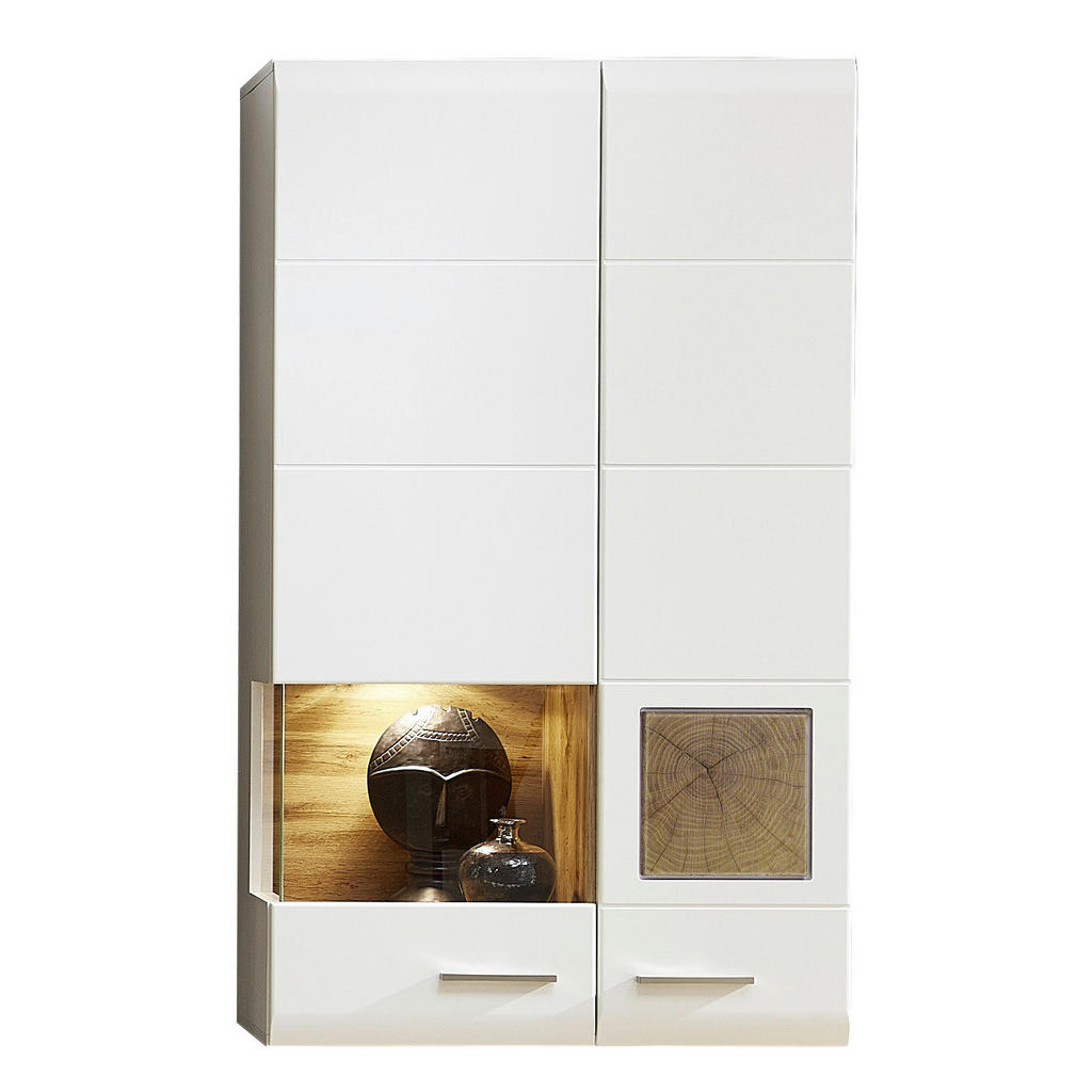 HANGENDE SHOWKAST, wit, eikenkleur