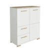HOGE KIST, wit, eikenkleur