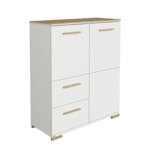 HOGE KIST, wit, eikenkleur