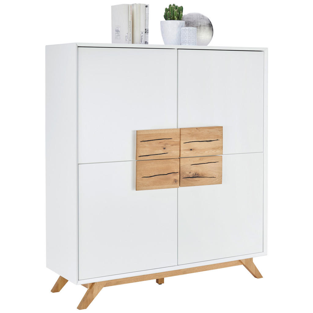 HOGE KIST, wit, eikenkleur