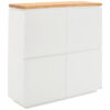 HOGE KIST, wit, eikenkleur