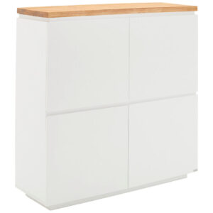 HOGE KIST, wit, eikenkleur