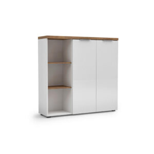 HOGE KIST, wit, eikenkleur
