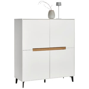 HOGE KIST, zwart, wit, eikenkleur