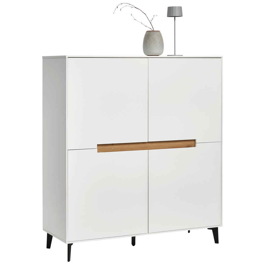 HOGE KIST, zwart, wit, eikenkleur