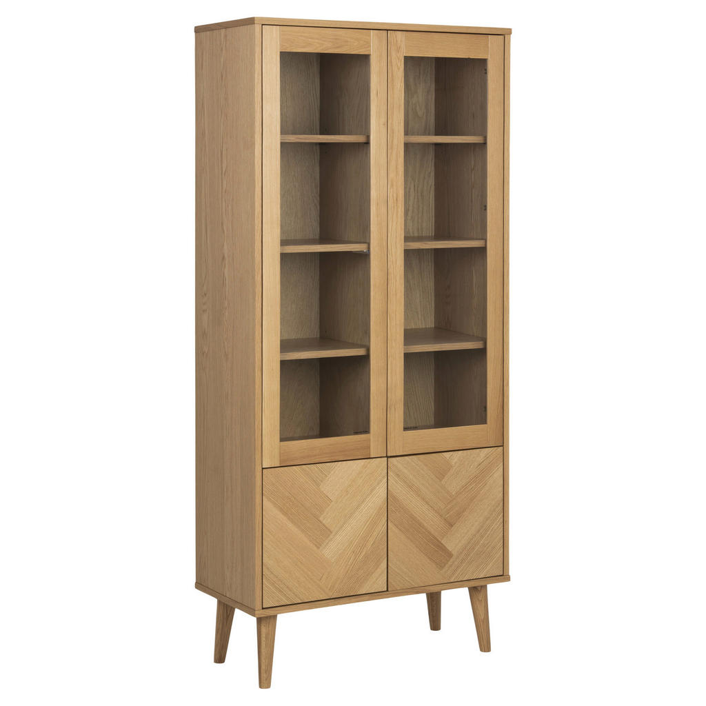 SHOWCASE, transparant gefineerd, eikenkleur