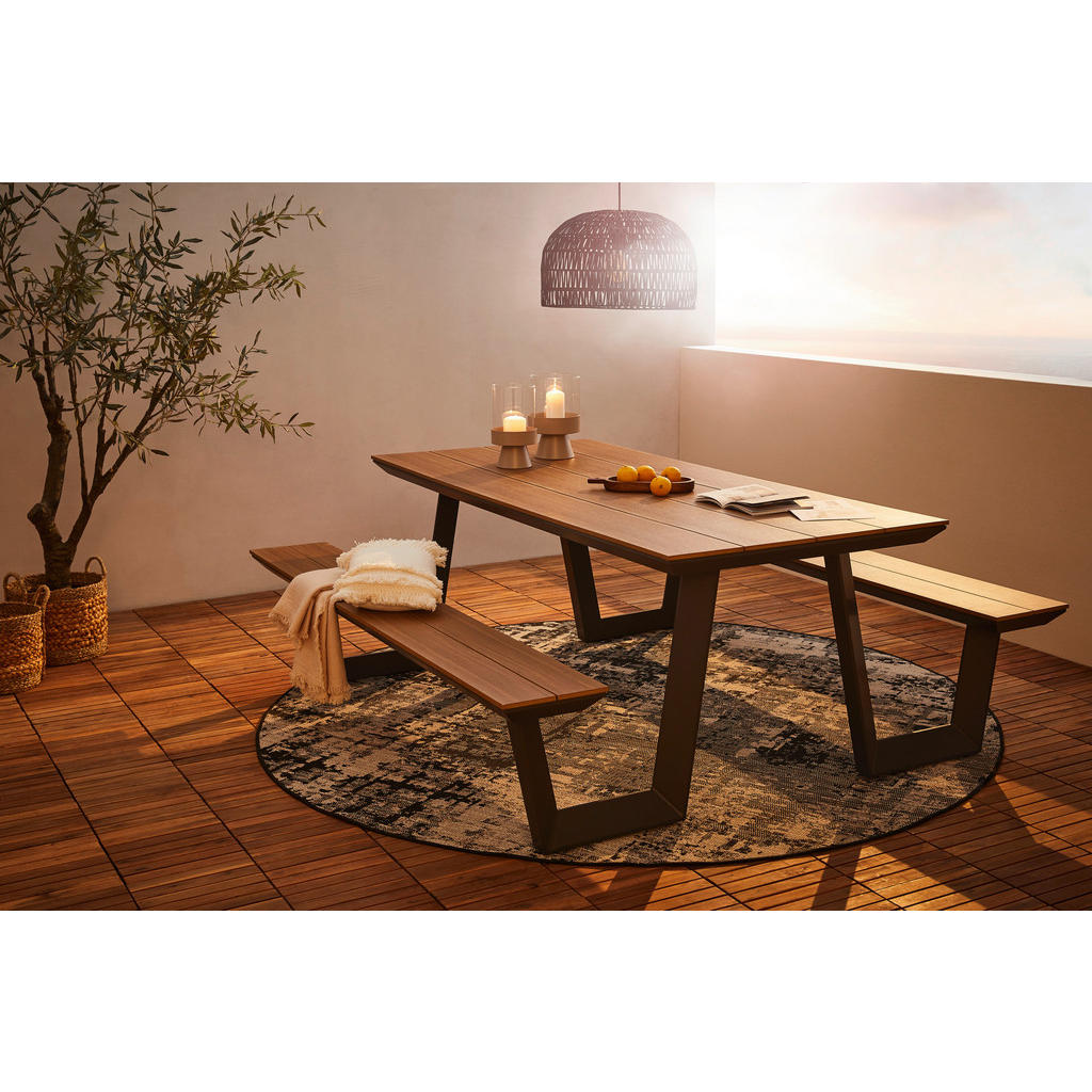 TUINSET aluminium antraciet, teakkleur