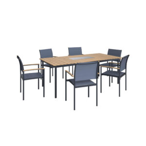 TUINSET TEAKHOLZ aluminium, RVS donkergrijs donkergrijs