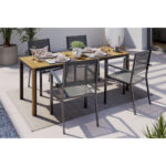 TUINTAFEL hout, metaal teak kleur thumbnail 2
