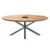 TUINTAFEL hout, natuurlijke kleur metaal