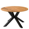 TUINTAFEL hout, zwart metaal, acaciakleuren