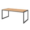 TUINTAFEL hout, natuurlijke kleur metaal, zwart