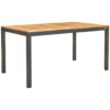 TUINTAFEL hout, antraciet metaal, natuurlijke kleuren