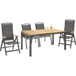 TUINTAFEL hout, antraciet metaal, natuurlijke kleuren thumbnail 4