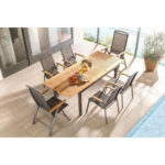TUINTAFEL hout, antraciet metaal, natuurlijke kleuren thumbnail 6