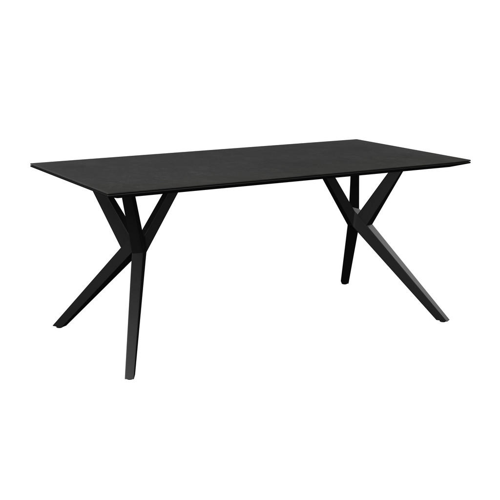 TUINTAFEL metaal, antraciet steen, donkergrijs