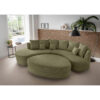 Woonlandschaft incl. Hocker, geribd จamet olijfgroen
