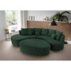Woonlandschaft incl. Hocker, geribbeld ถamet donkergroen