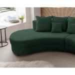 Woonlandschaft incl. Hocker, geribbeld ถamet donkergroen thumbnail 4