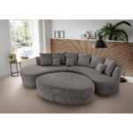 Woonlandschaft incl. Hocker, geribbeld ถametgrijs thumbnail 1