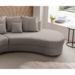 Woonlandschaft incl. Hocker, geribbeld ถamet grijsbruin thumbnail 5