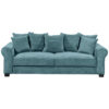 BANK MET BEDFUNCTIE, azuurblauw textiel