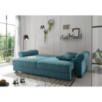 BANK MET BEDFUNCTIE, azuurblauw textiel thumbnail 4