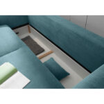 BANK MET BEDFUNCTIE, azuurblauw textiel thumbnail 7