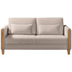 BANK MET BEDFUNCTIE, beukenkleur, wit hout, textiel thumbnail 1