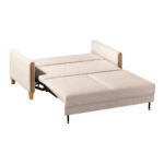 BANK MET BEDFUNCTIE, beukenkleur, wit hout, textiel thumbnail 3