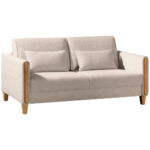 BANK MET BEDFUNCTIE, beukenkleur, wit hout, textiel thumbnail 6