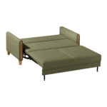 BANK MET BEDFUNCTIE, beukenkleur, olijfgroen hout, textiel thumbnail 3