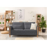 BANK MET BEDFUNCTIE, bruin, beukenhout, textiel thumbnail 2