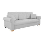BANK MET BEDFUNCTIE, lichtgrijs textiel thumbnail 2