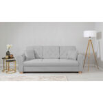 BANK MET BEDFUNCTIE, lichtgrijs textiel thumbnail 1