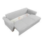 BANK MET BEDFUNCTIE, lichtgrijs textiel thumbnail 7